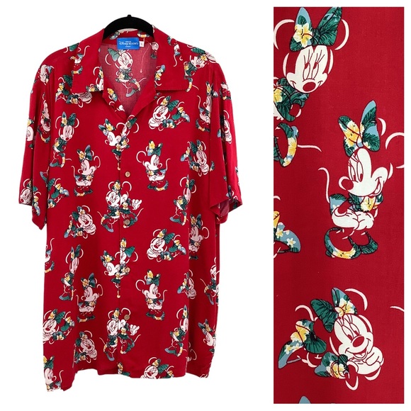 Disney Other - Disney Resort Tokyo Minnie Mouse Print Button Down Shirt Large